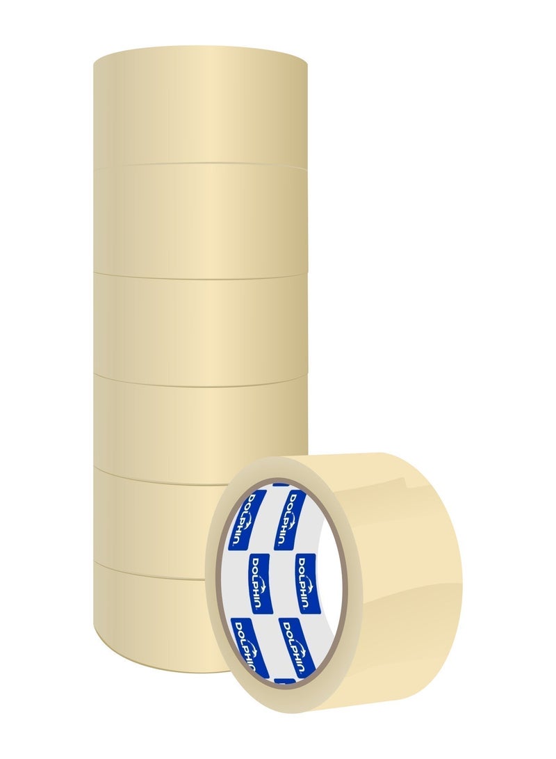 Dolphin Masking Tape 2 Inch × 20 Yards, Pack of 6, General Purpose for Painting Craft & Home - Image 1